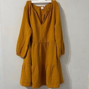 GAP Mustard Long Sleeve Dress